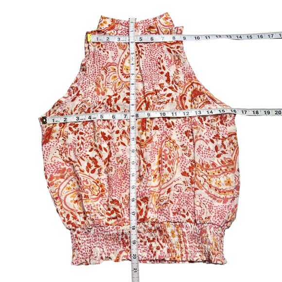 Cynthia Rowley | Women | Painted Paisley Sleeveless Halter Top Pant Set | Small - Picture 6 of 12